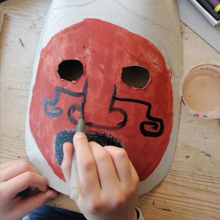 Painting our mayan mask