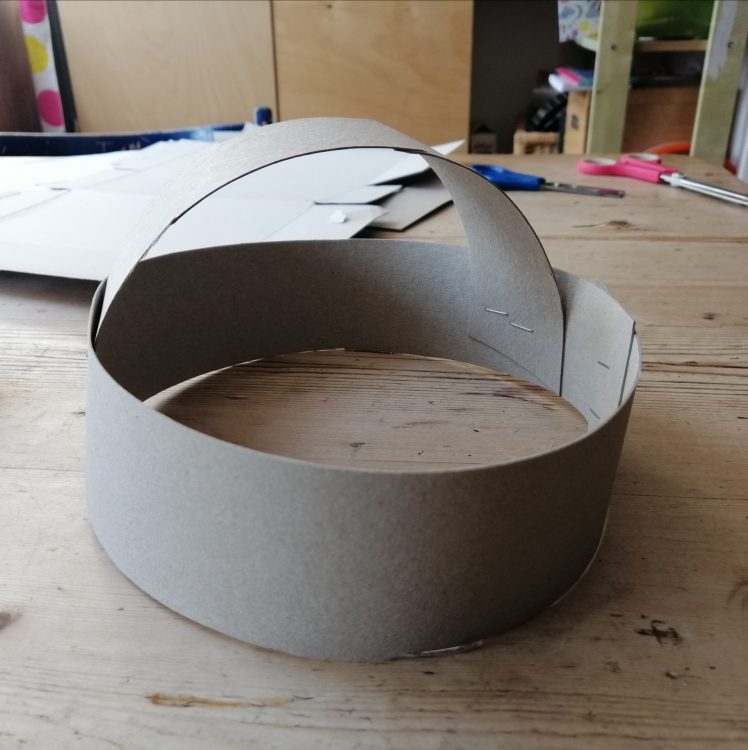 Cardboard head band for mask