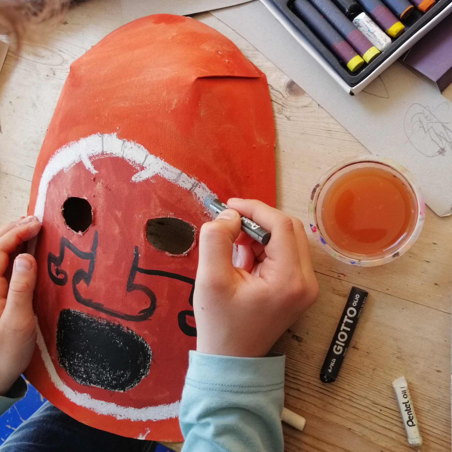 Painting our mayan mask