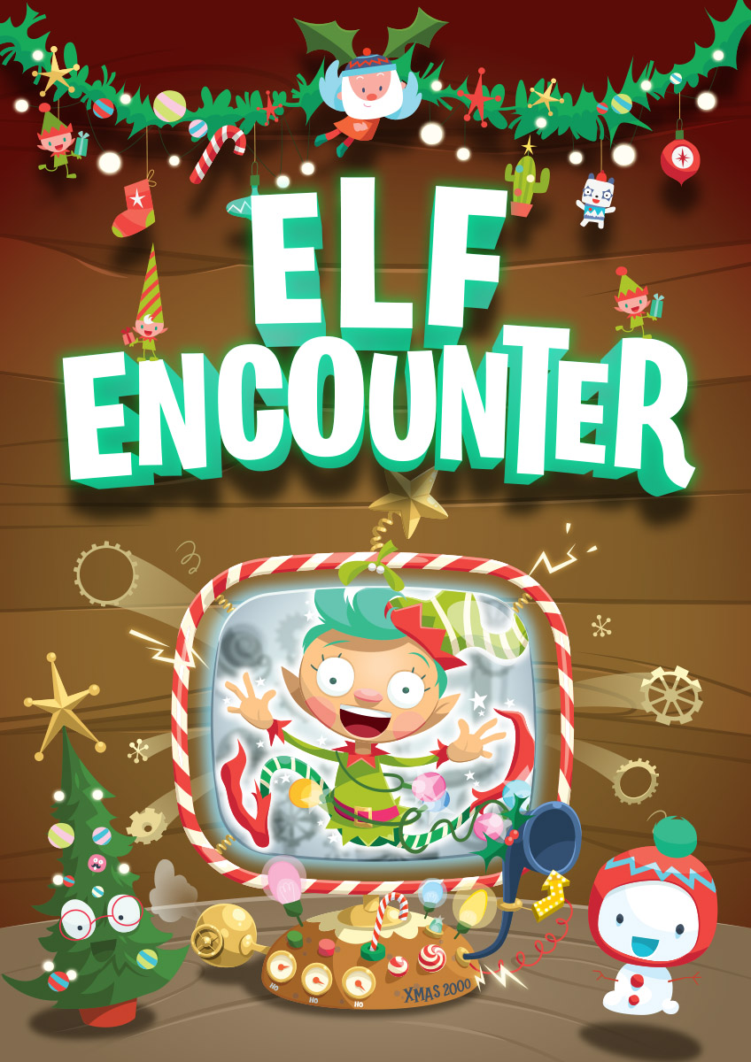 Artwork from Elf encounter showing an elf trapped inside a tv screen